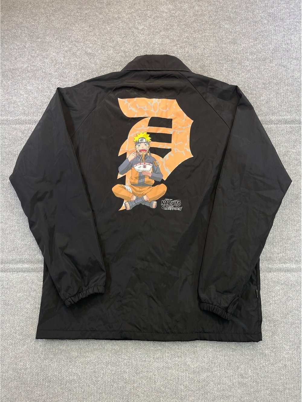Primitive x Naruto Shippuden Mens Coaches Jacket Black Button Up Size M Medium